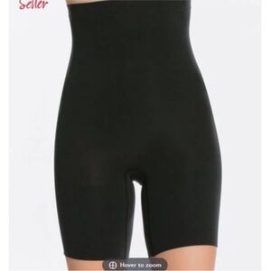Spanx Higher Power High-Waisted Shorts Shapewear Black Women's Size Large